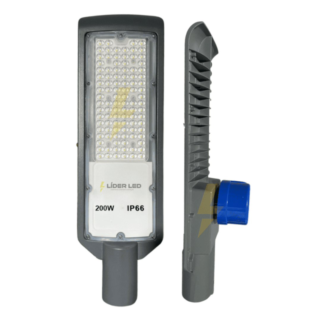 Luminária Pública LED SMD 200W Branco Frio com Fotocélula IP66 — A&M Materiais