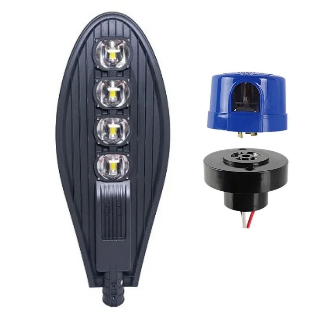 Luminária Pública COB 200W Branco Frio com Fotocélula IP66 — A&M Materiais