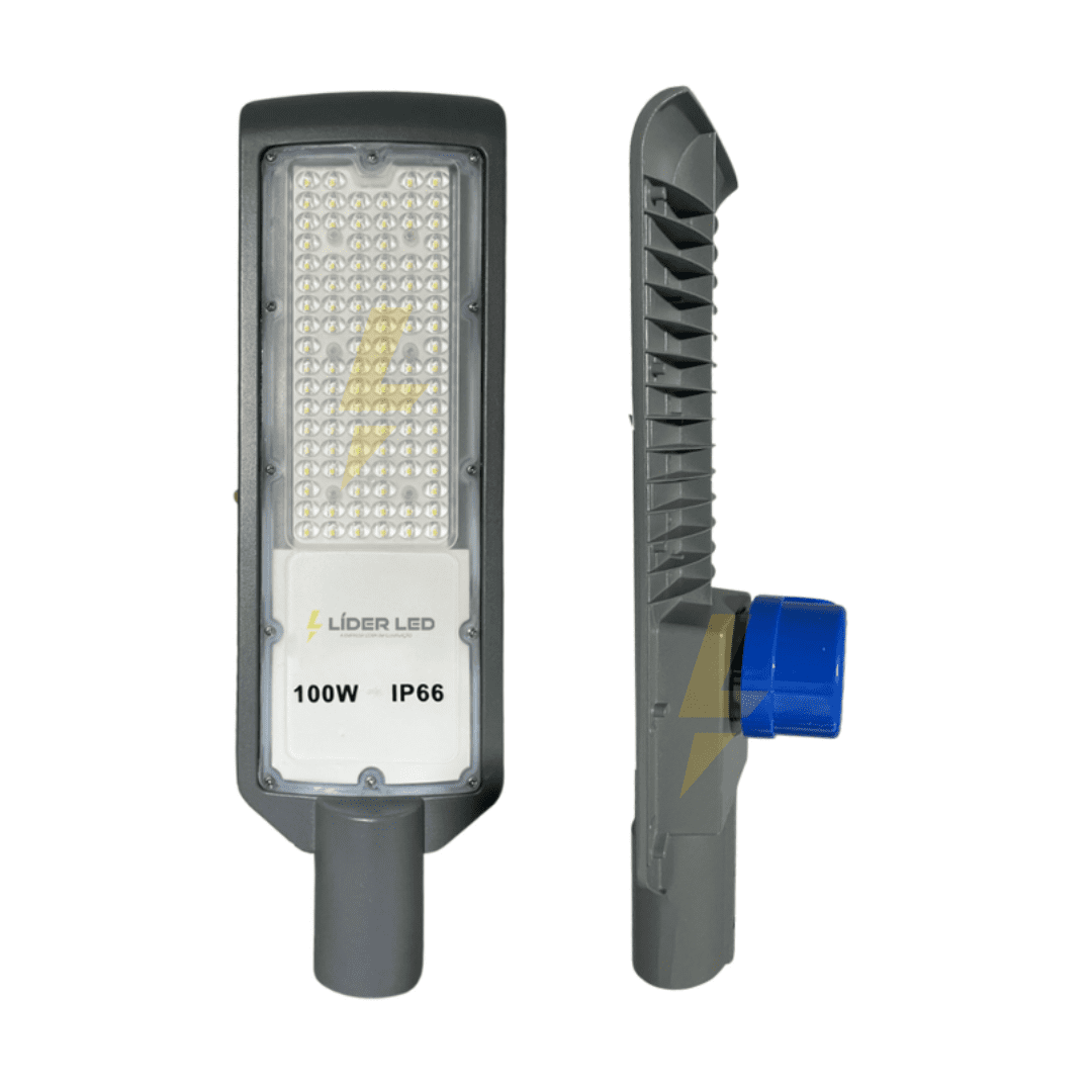 Luminária Pública LED SMD 100W Branco Frio Fotocélula IP66 — A&M Materiais