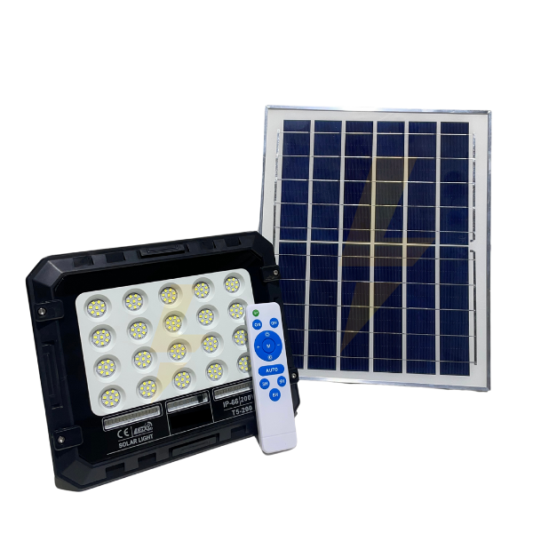 Refletor LED Solar 200W com Painel Solar Completo — A&M Materiais